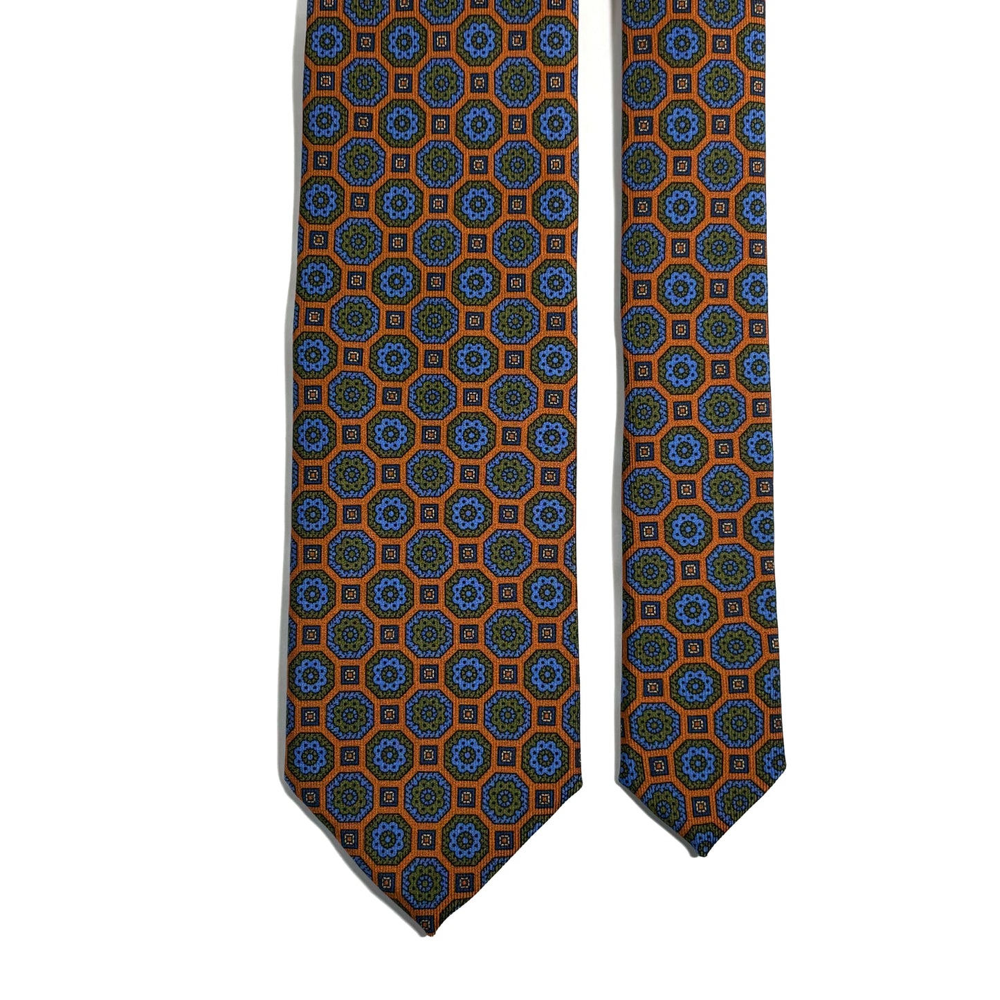 Burnt Orange Geometric Ancient Madder Silk Tie