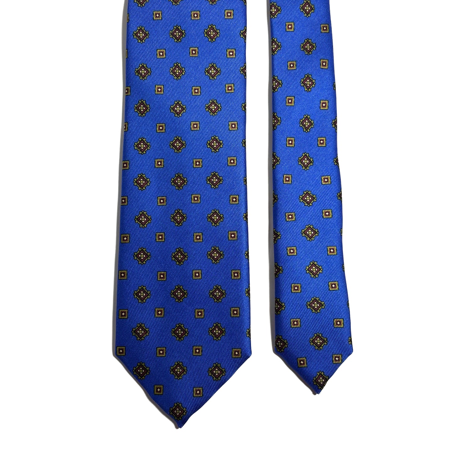 Electric Blue Geometric Silk Tie