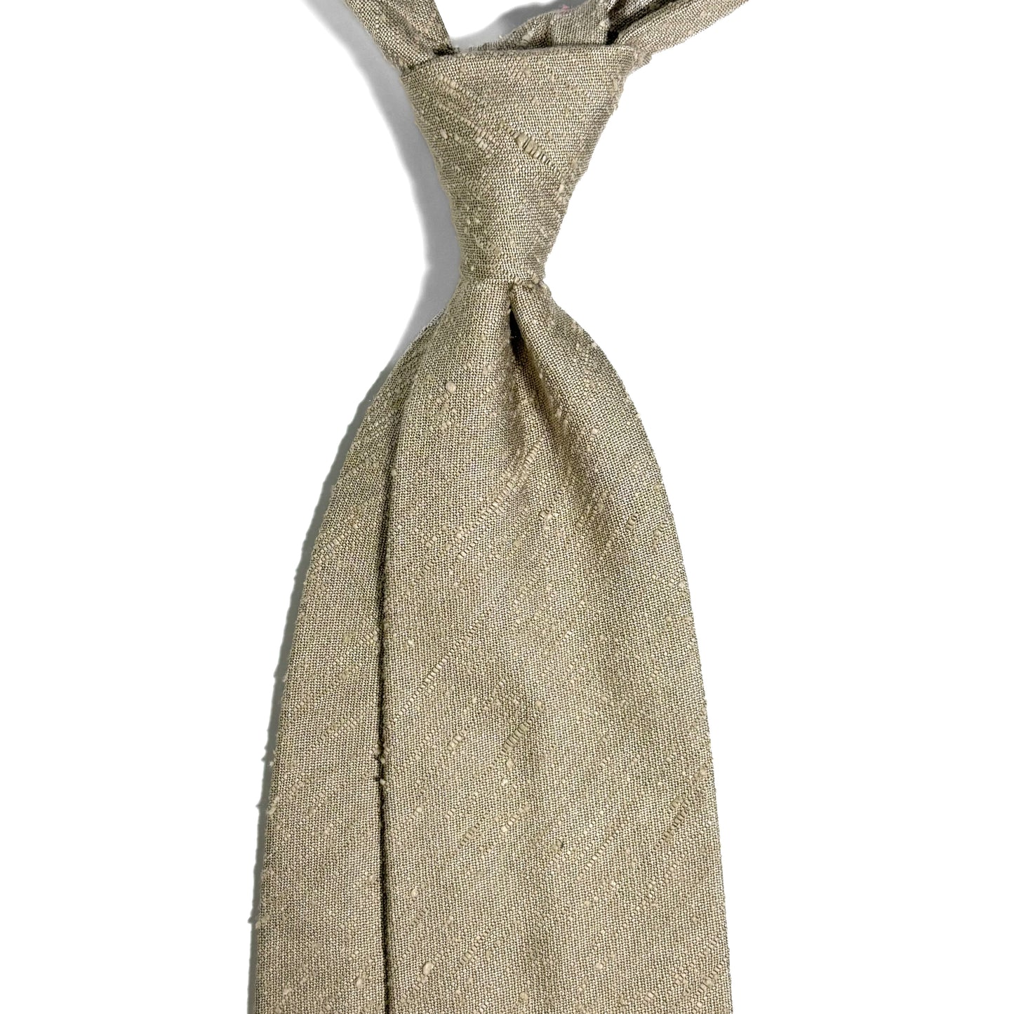 Untipped Light Beige Silk Shantung Tie
