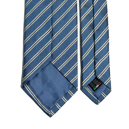 Light Blue Striped Silk Repp Tie
