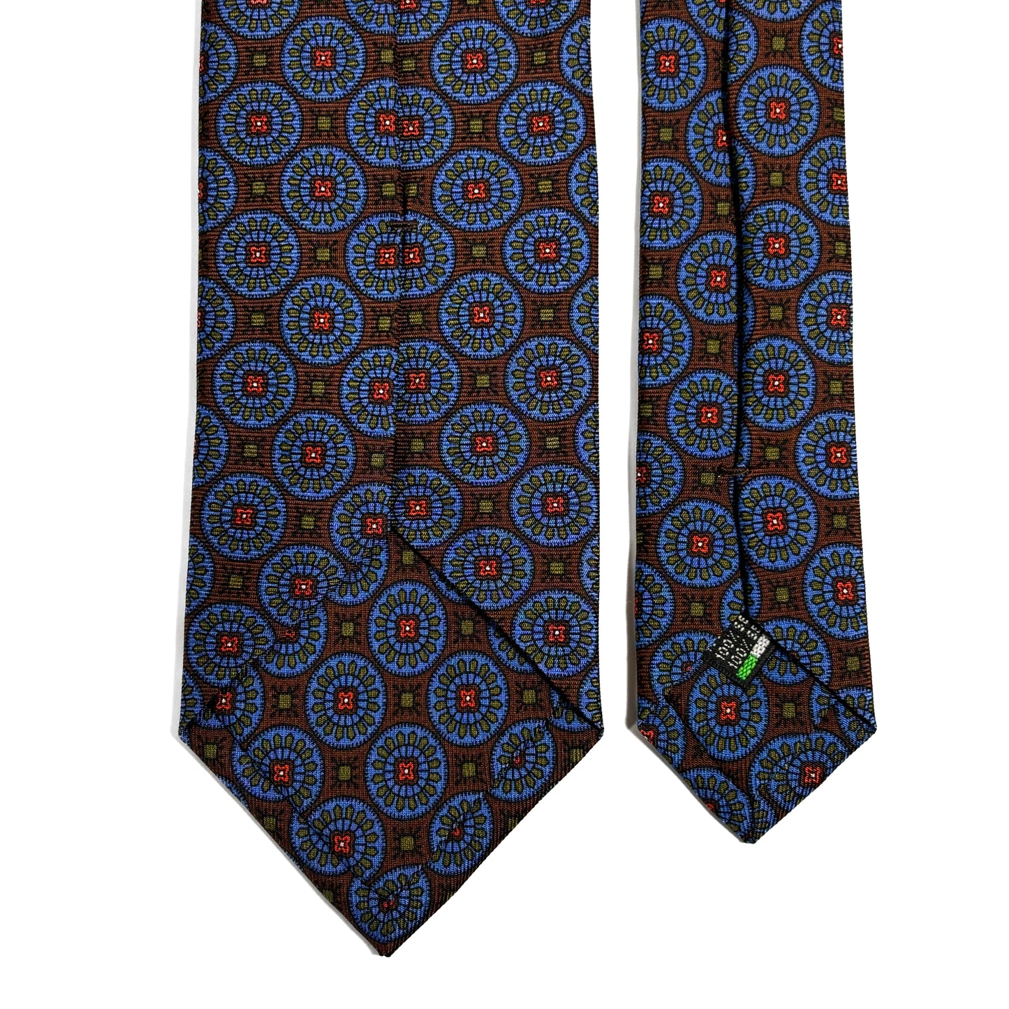 Brown & Blue Geometric Ancient Madder Silk Tie