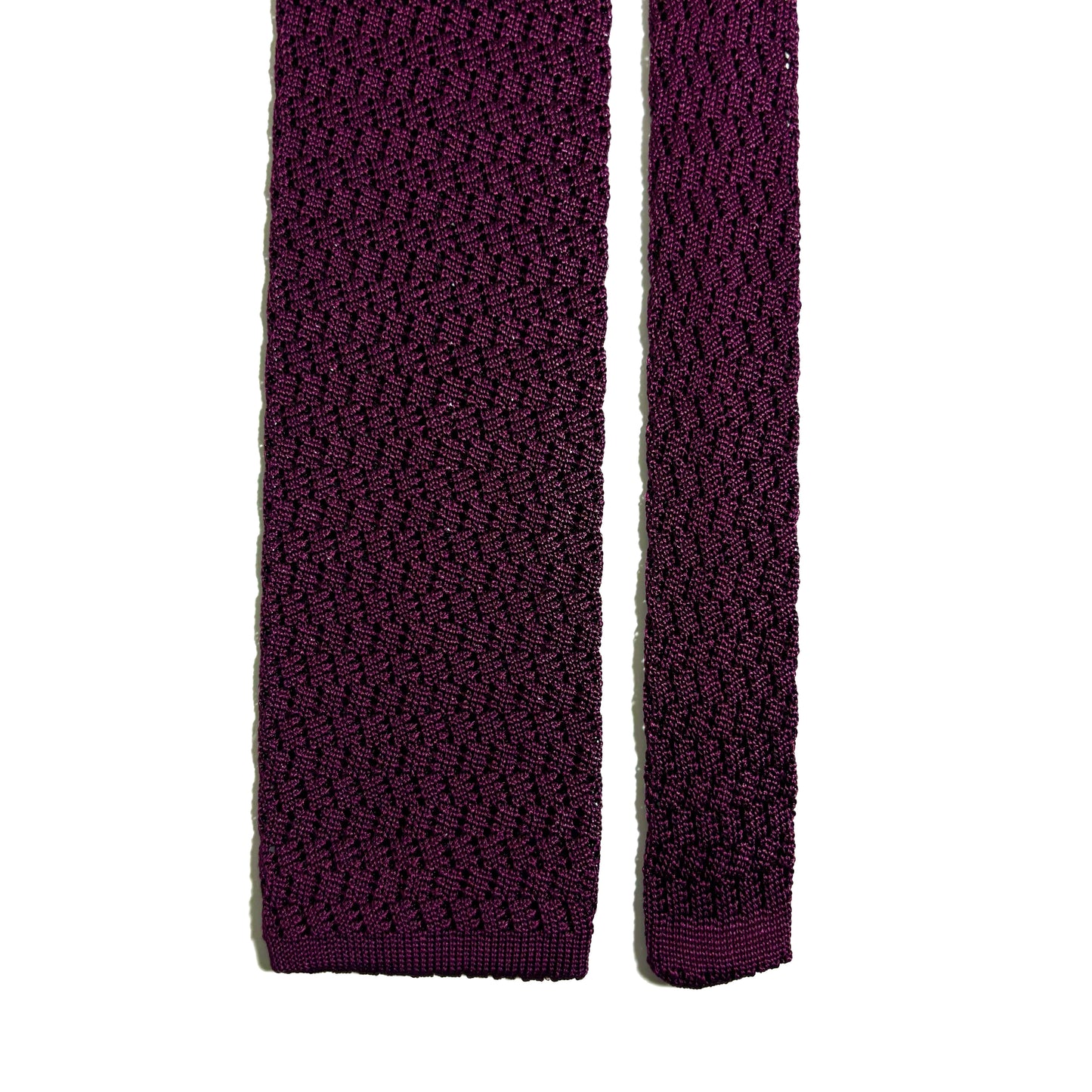 Zig-Zag Dark Magenta Silk Knitted Tie