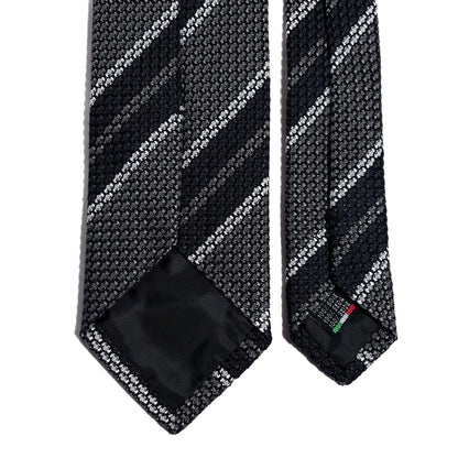Gray Striped Silk Grenadine Tie (Garza Grossa)
