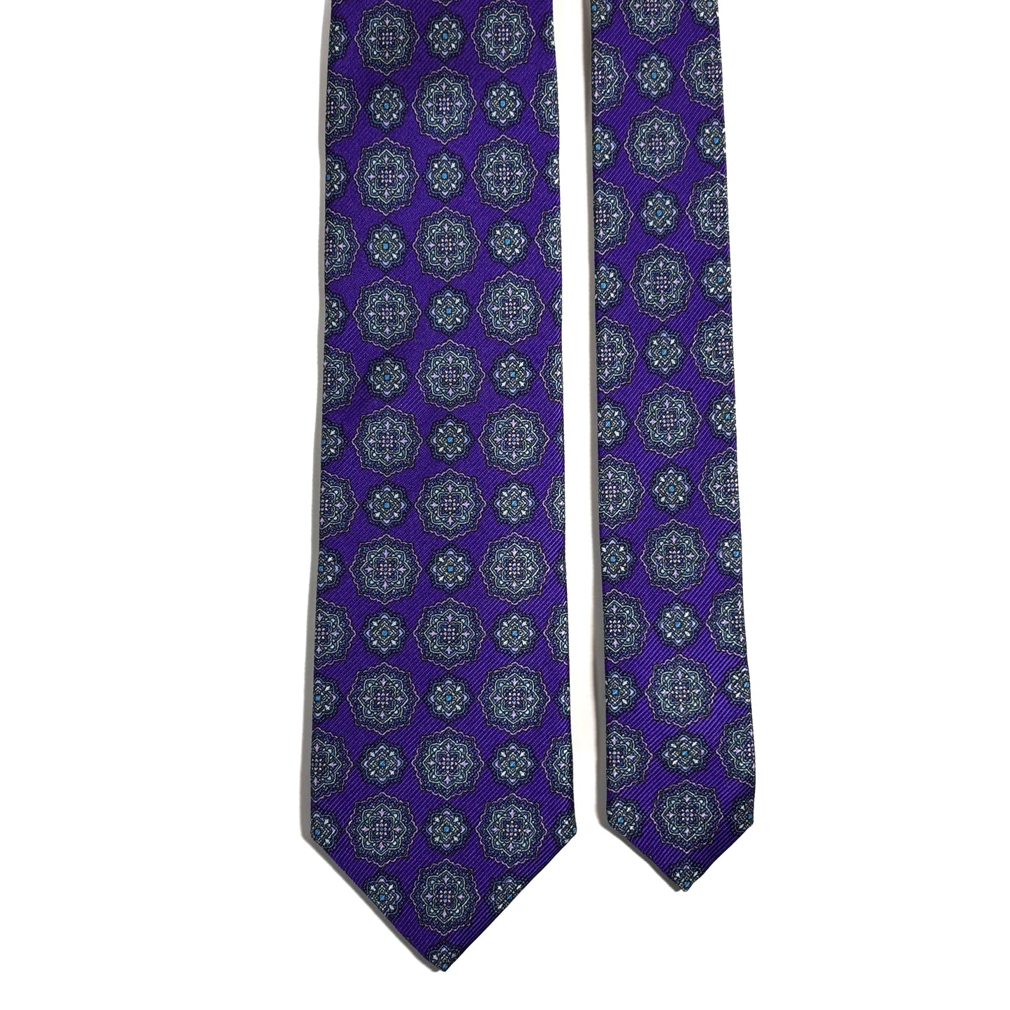 Purple Geometric Printed 50oz Silk Twill Tie