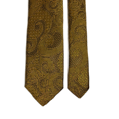 PHOENIX Gold Paisley Silk Grenadine Jacquard Tie