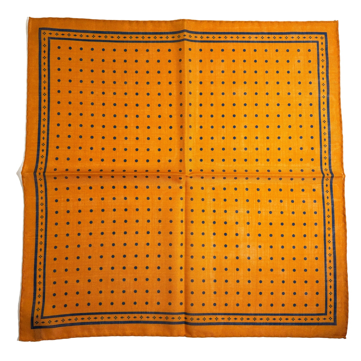 Mustard Yellow - Polka Dot - Wool/Silk Pocket Square