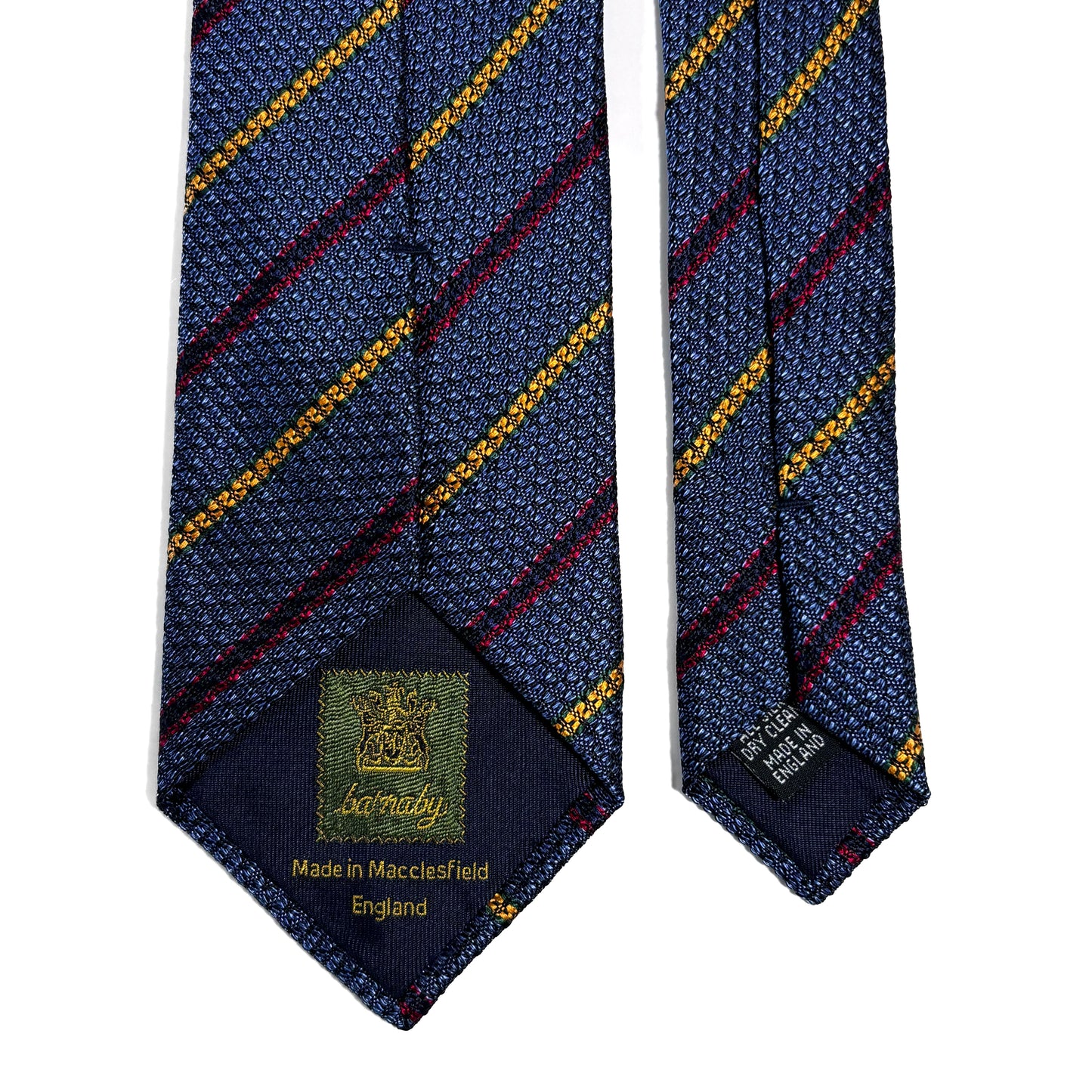 Steel Blue Striped Silk Grenadine Tie (English Weave)