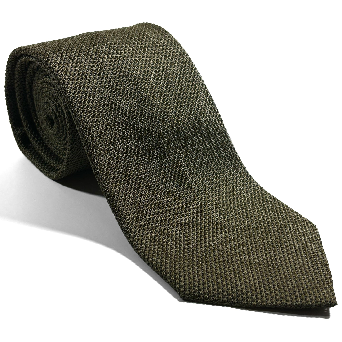 Olive Green Silk Grenadine Tie (Garza Fina)