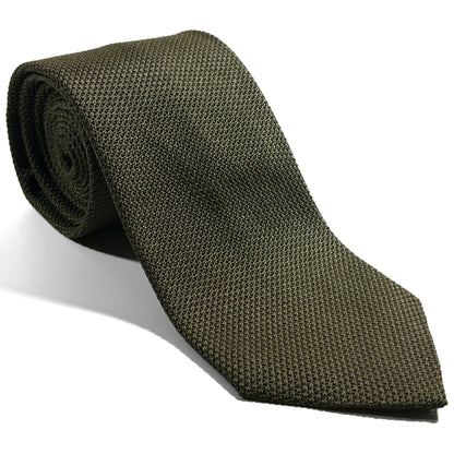 Olive Green Silk Grenadine Tie (Garza Fina)