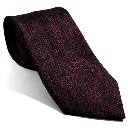 PHOENIX Burgundy Paisley Silk Grenadine Jacquard Tie