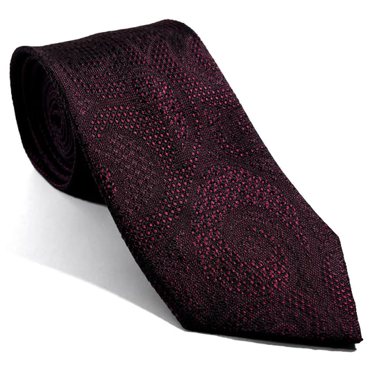 PHOENIX Burgundy Paisley Silk Grenadine Jacquard Tie