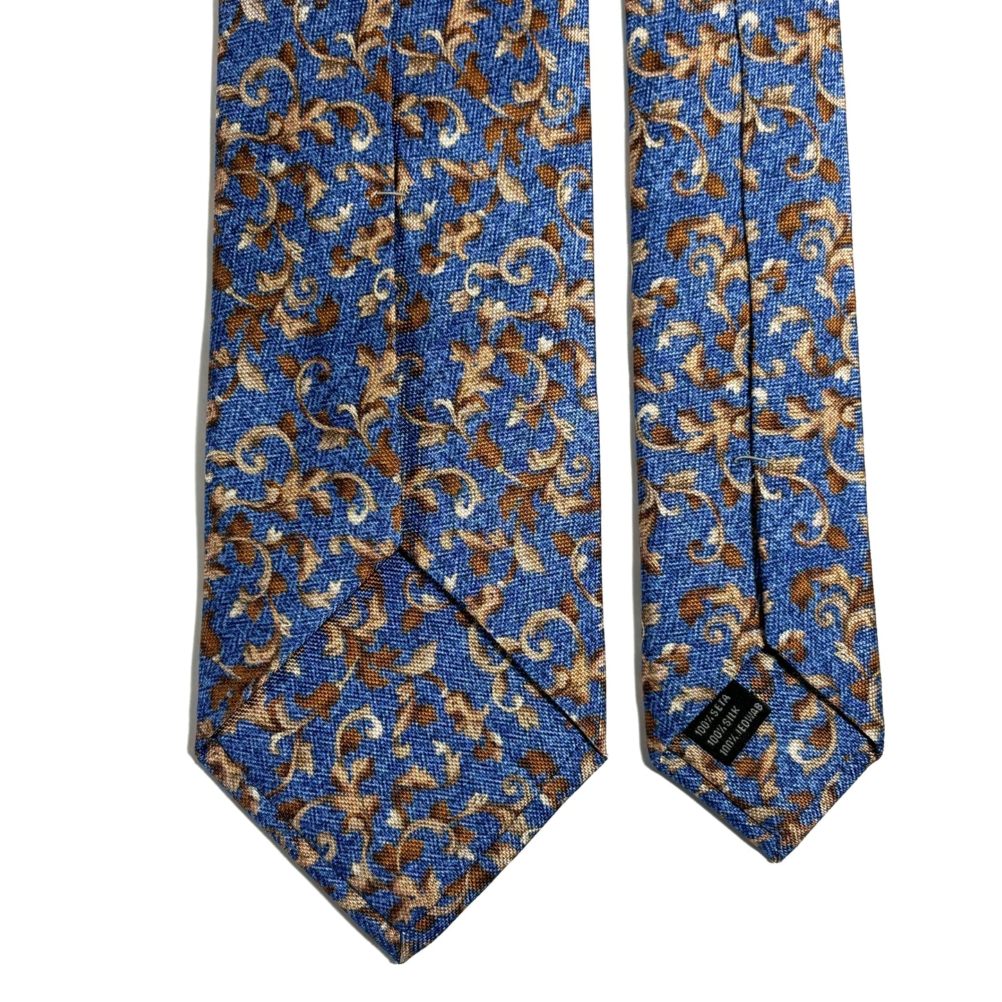 Light Blue Floral Motif Printed Panama Silk Tie