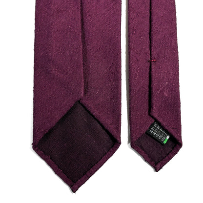 Untipped Plum Purple Silk Shantung Tie