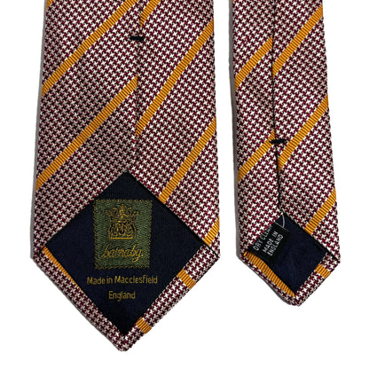 Red & Gold Striped Silk Jacquard Tie