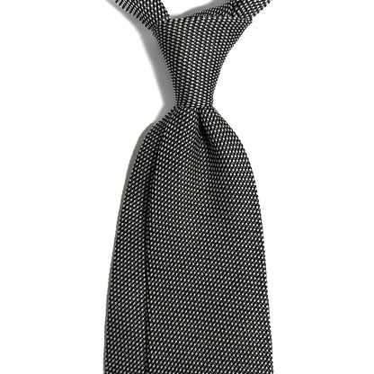 Mottled White Silk Grenadine Tie (Garza Fina)