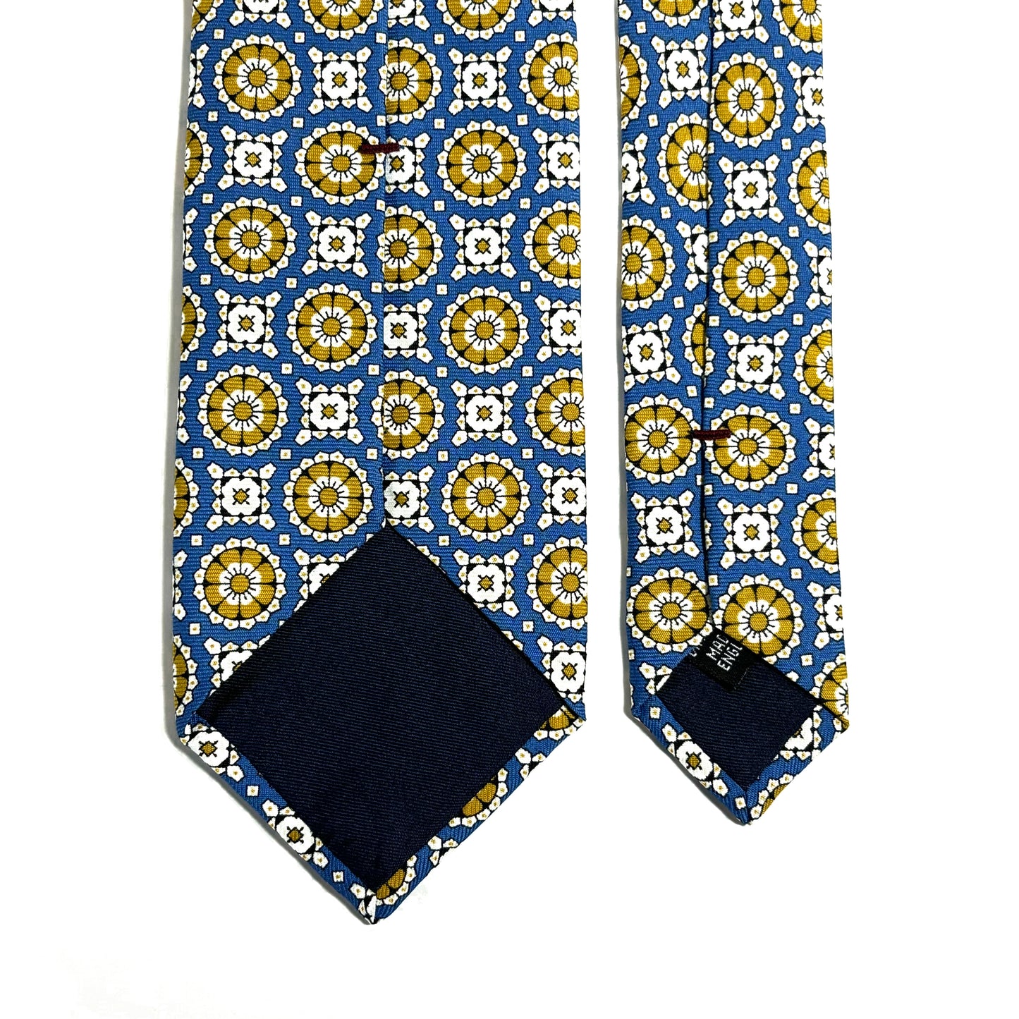 Azure Blue & Yellow Geometric Silk Tie