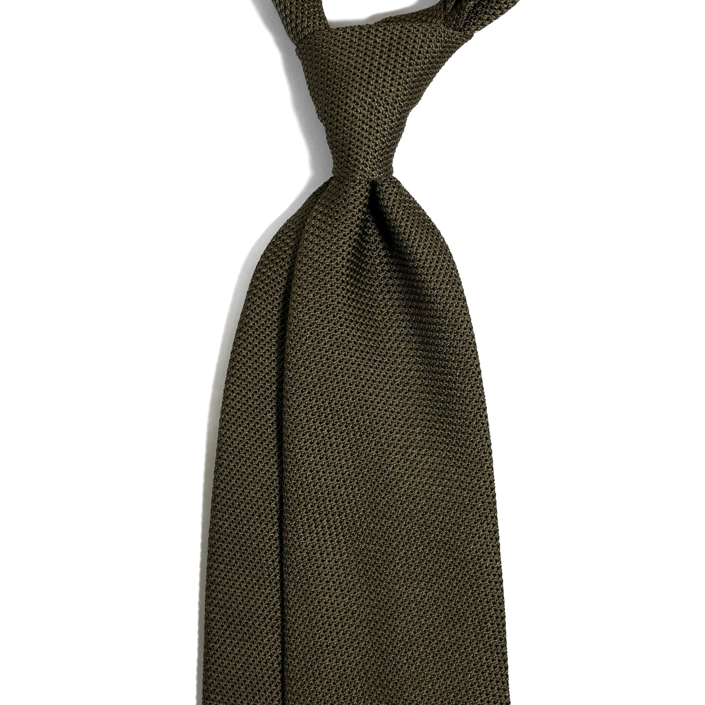 Olive Green Silk Grenadine Tie (Garza Fina)