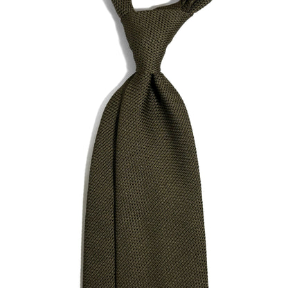 Olive Green Silk Grenadine Tie (Garza Fina)