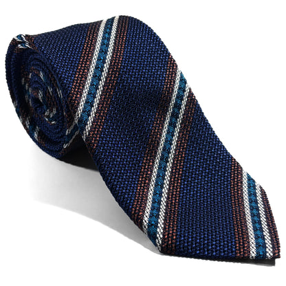 Blue Striped Italian Silk Grenadine Tie