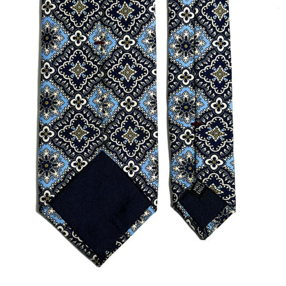 Midnight & Light Blue Mosaic Silk Tie