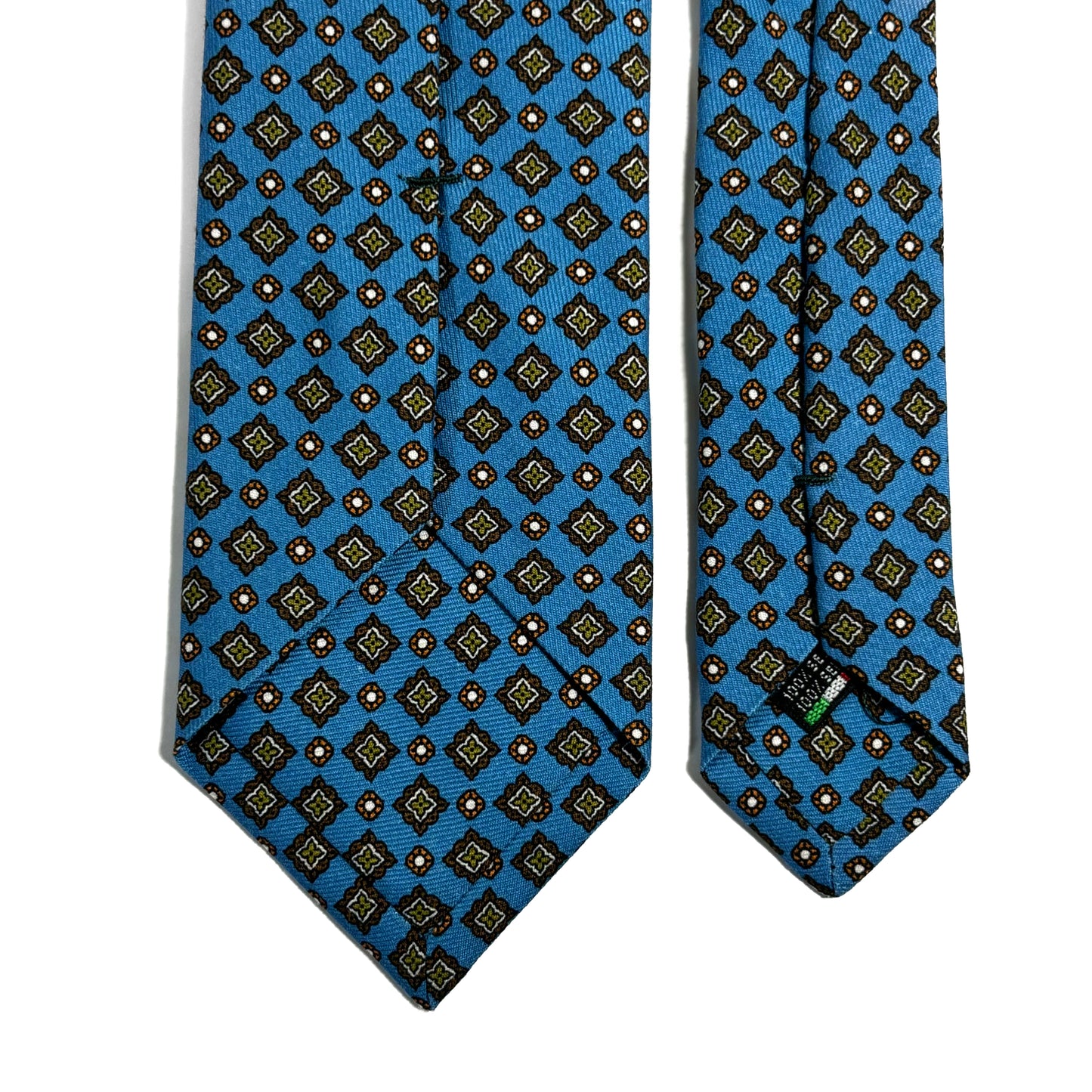 Light Blue Geometric Ancient Madder Silk Tie