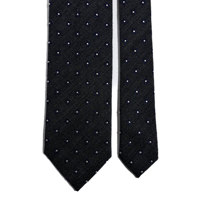 Charcoal Gray Floral Wool/Silk Jacquard Tie