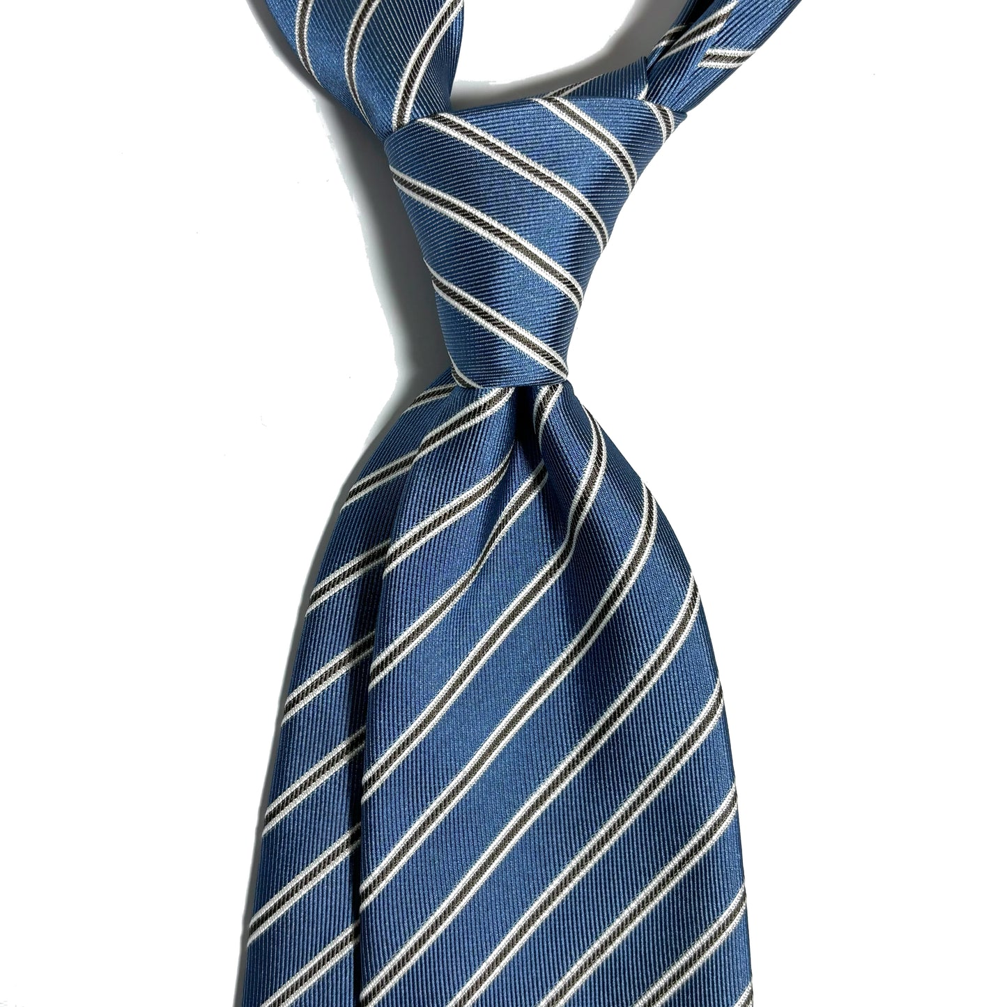 Light Blue Striped Silk Repp Tie
