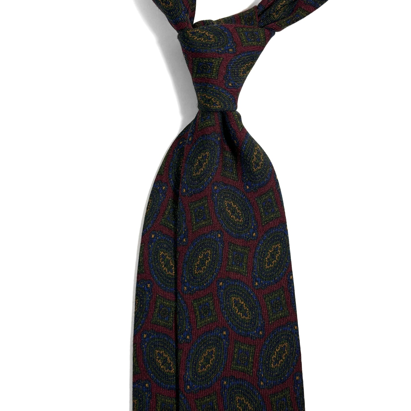 Burgundy Geometric Wool/Silk Tie