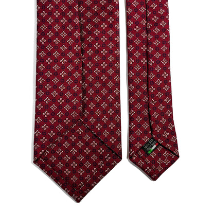 Burgundy Floral Printed 36oz Silk Twill Tie