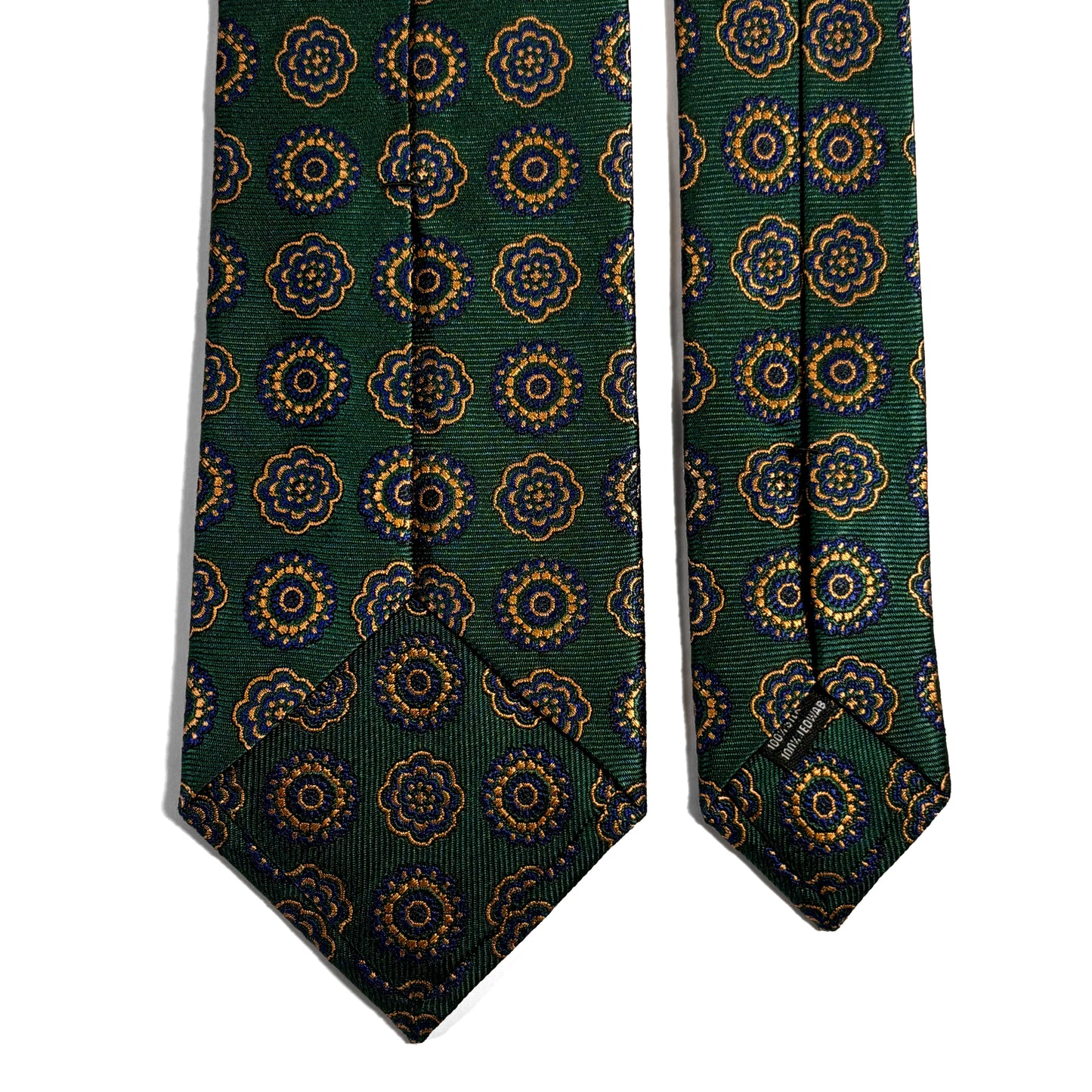 Green & Gold Geometric Silk Jacquard Tie