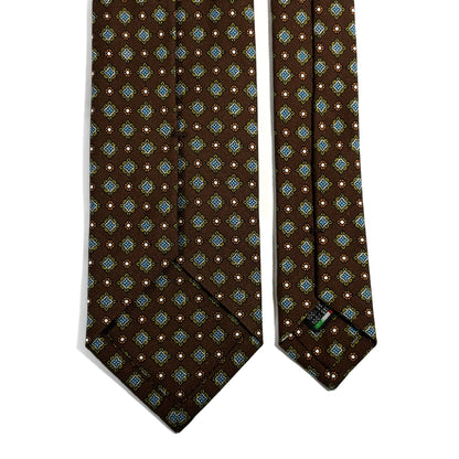 Brown Geometric Ancient Madder Silk Tie
