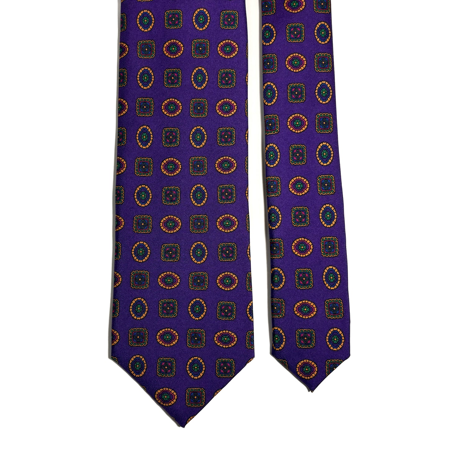 Purple Geometric Silk Tie