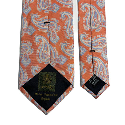 Orange Paisley Silk Jacquard Tie