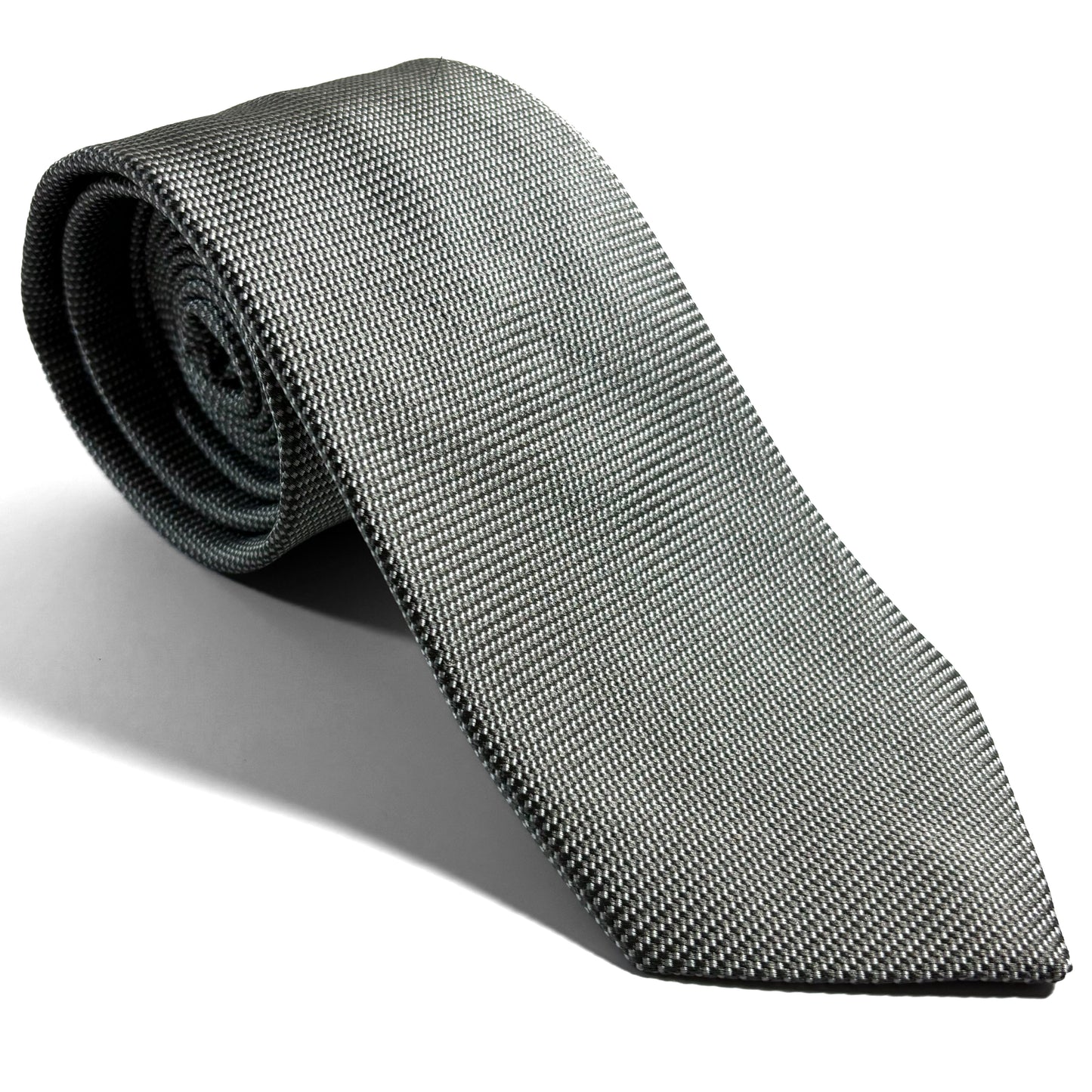 Gray Micro-Check Silk Jacquard Tie