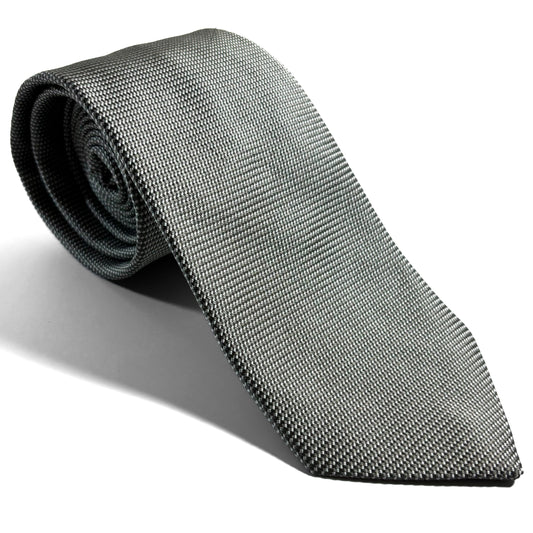 Gray Micro-Check Silk Jacquard Tie