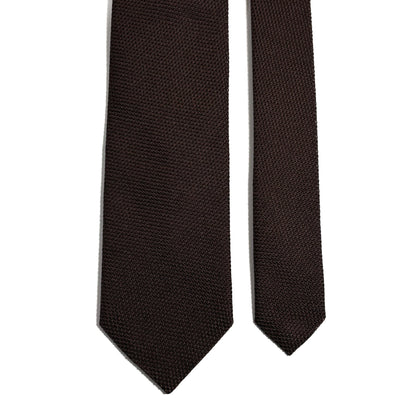 Brown Silk Grenadine Tie (Garza Fina)