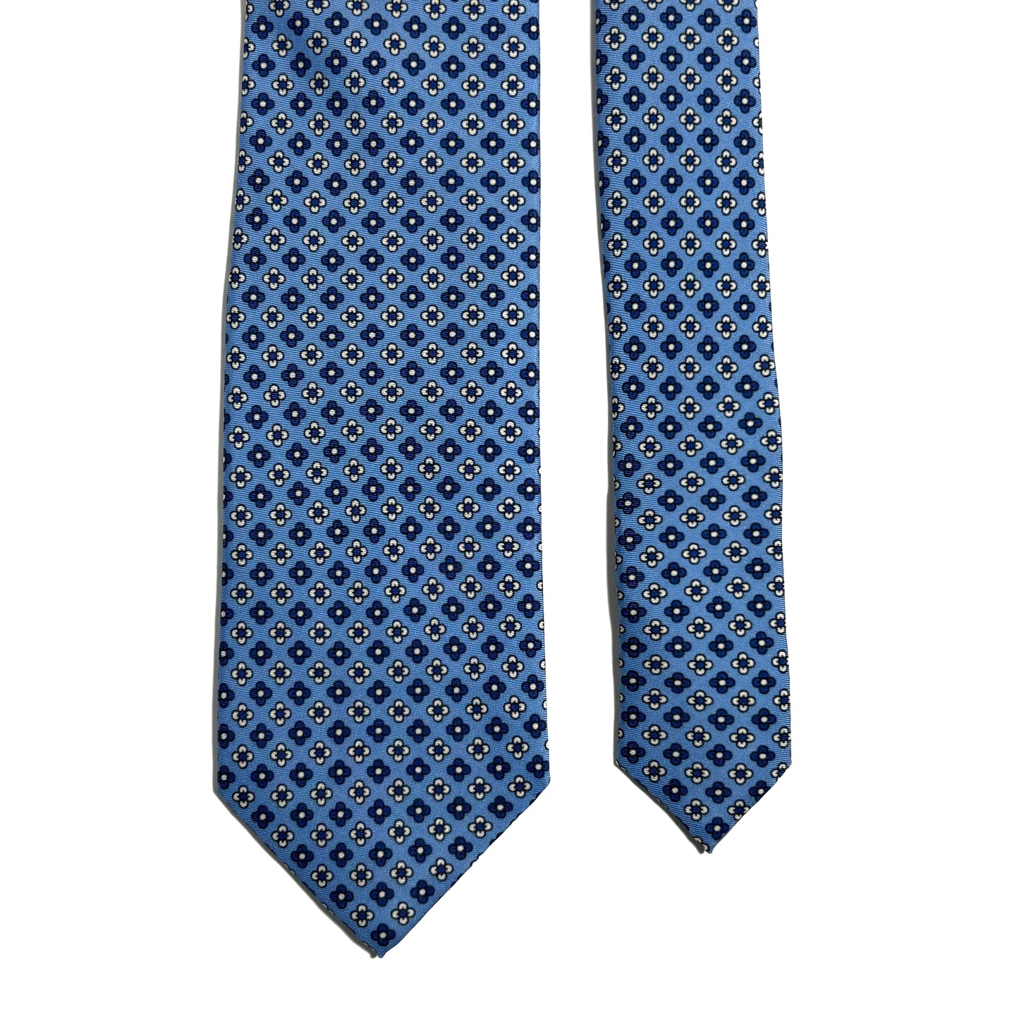Light Blue Small Floral Silk Tie