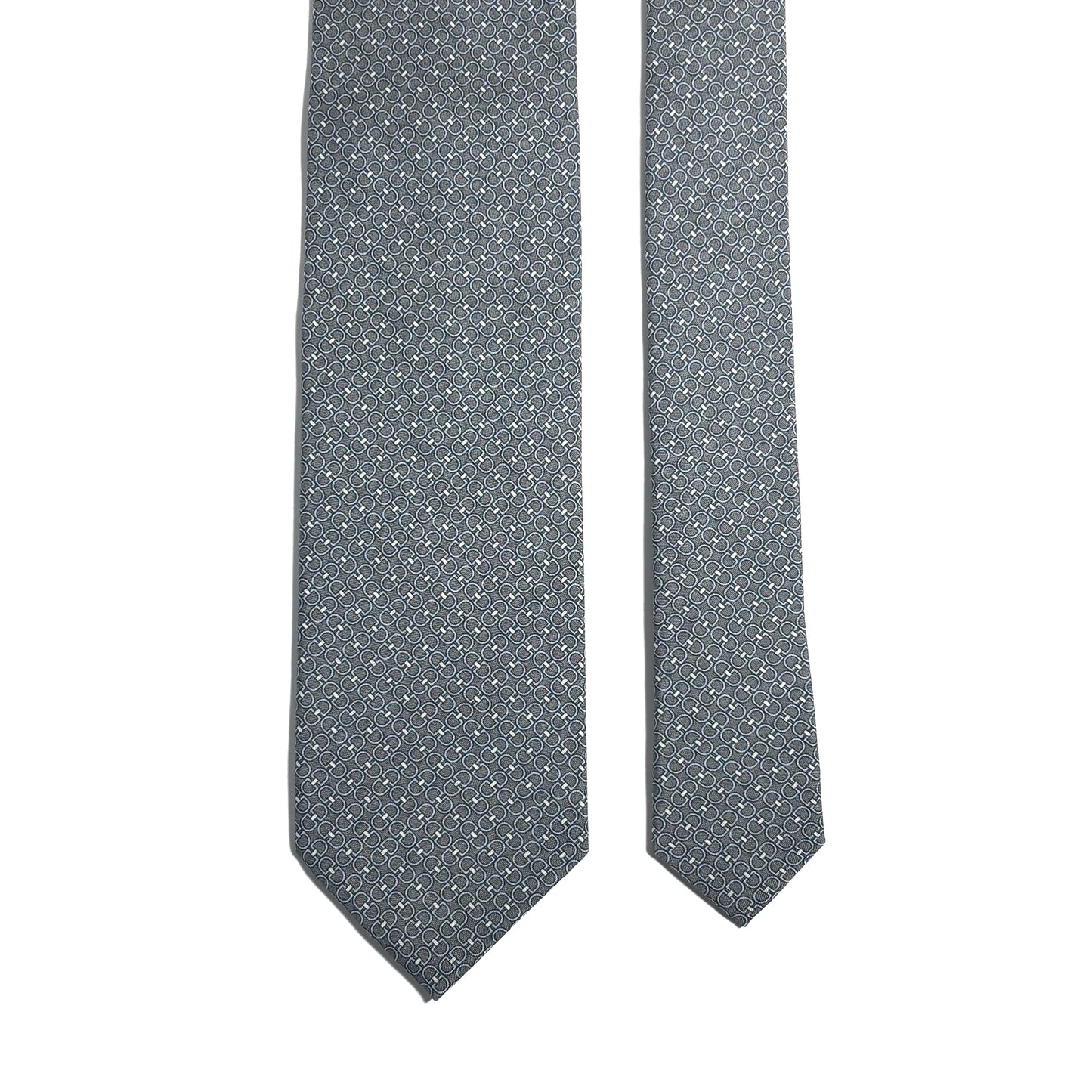 Gray Italian Panama Weave Silk Tie