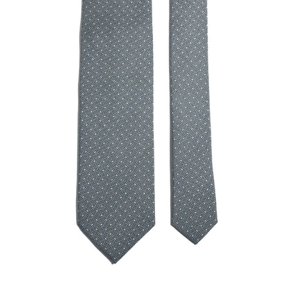 Gray Italian Panama Weave Silk Tie
