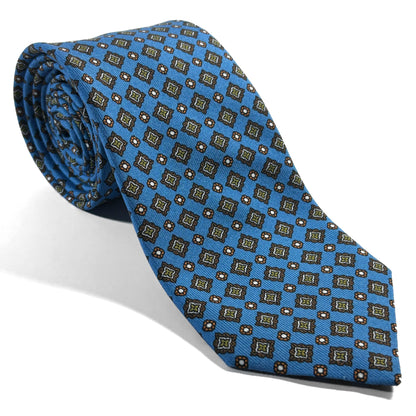 Light Blue Geometric Ancient Madder Silk Tie