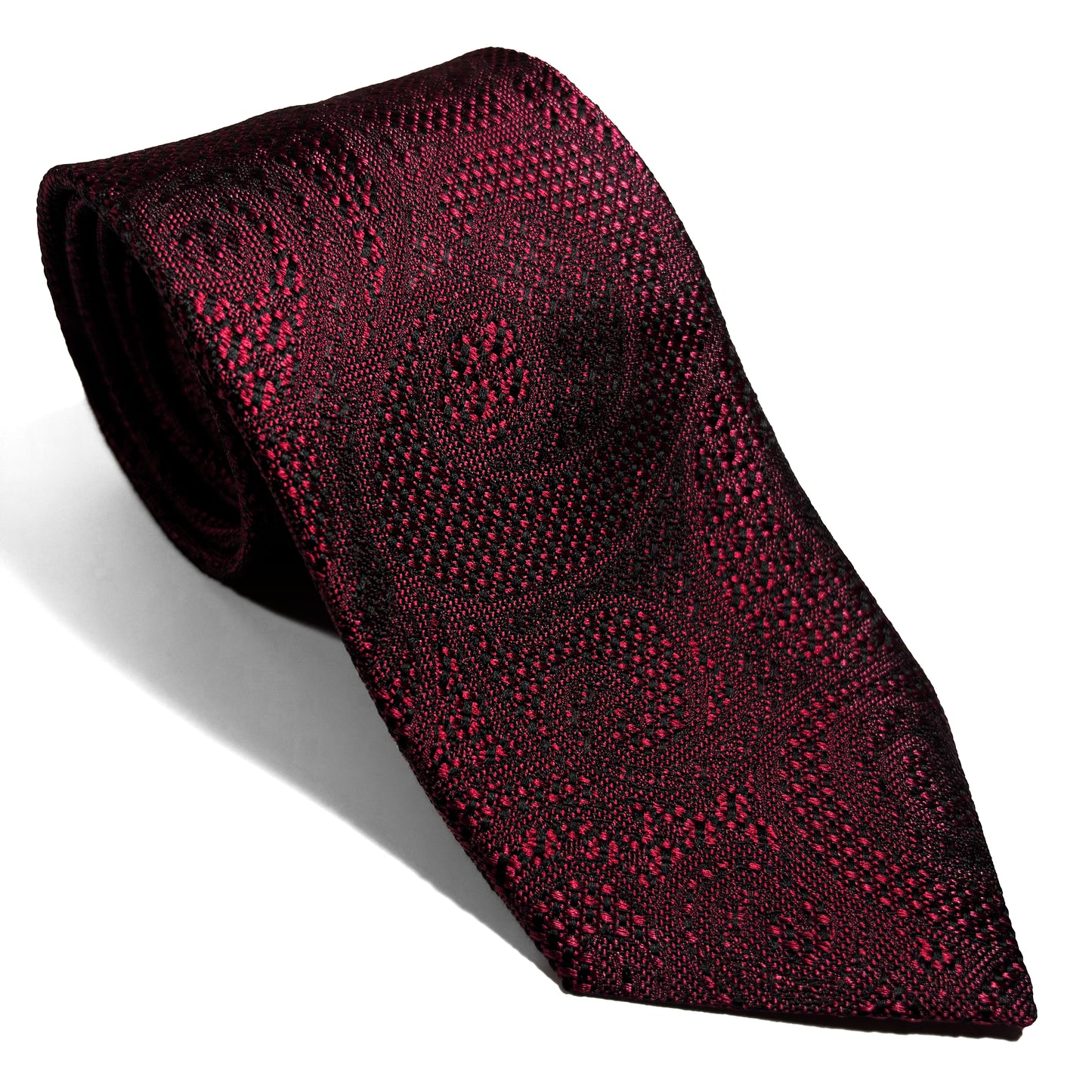 PHOENIX Red Paisley Silk Grenadine Jacquard Tie