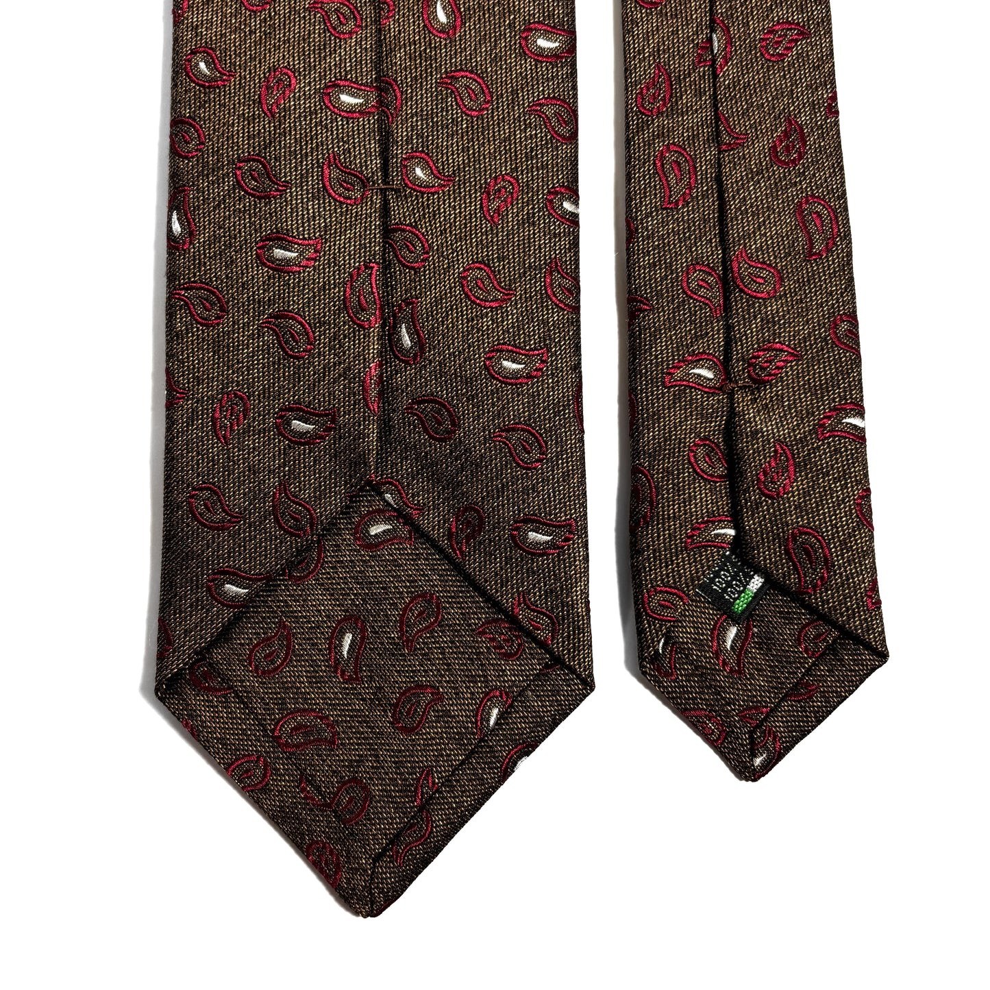 Brown & Burgundy Paisley Silk Jacquard Tie