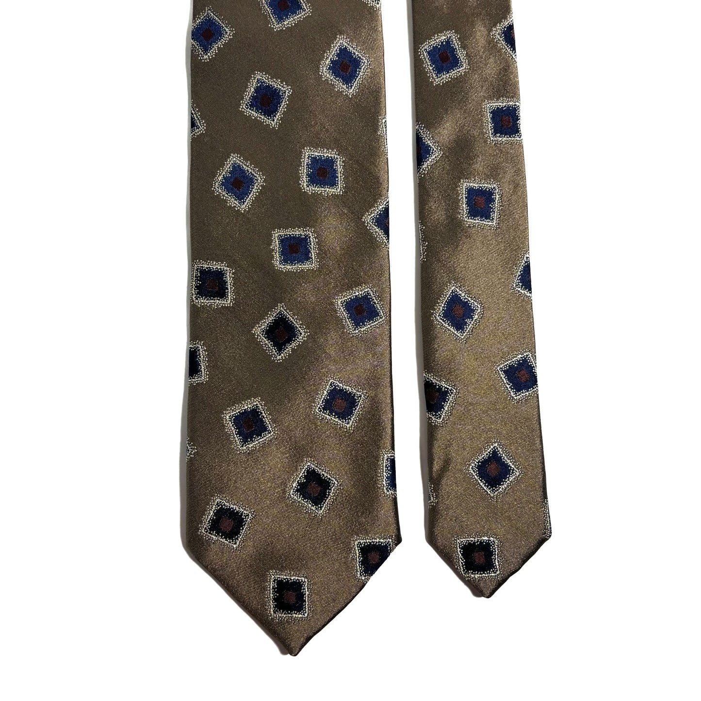 Brown Geometric Silk Jacquard Tie