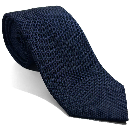 Midnight Blue Silk Grenadine Tie (Garza Fina)