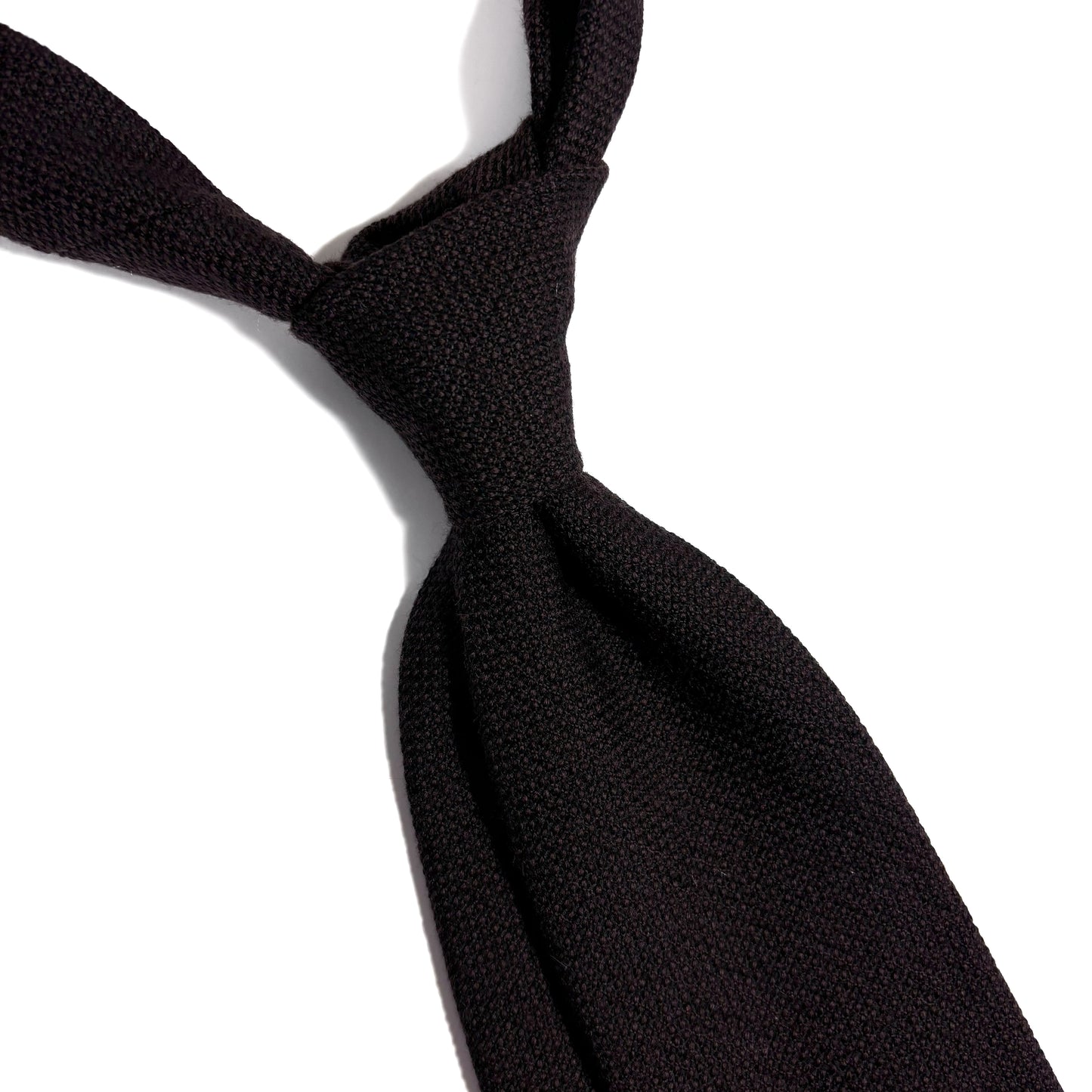 Dark Brown Wool/Silk Grenadine Tie (Garza Fina)