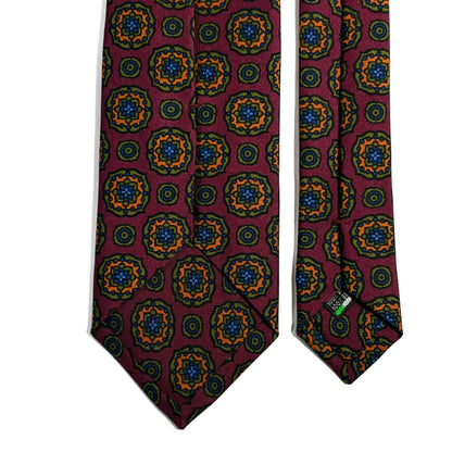Burgundy Large Floral Ancient Madder Silk Tie