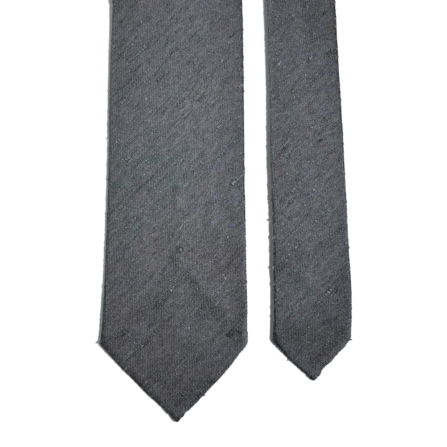 Untipped Elephant Gray Silk Shantung Tie