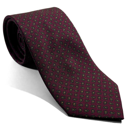 Burgundy Small Paisley Italian Madder Silk Tie