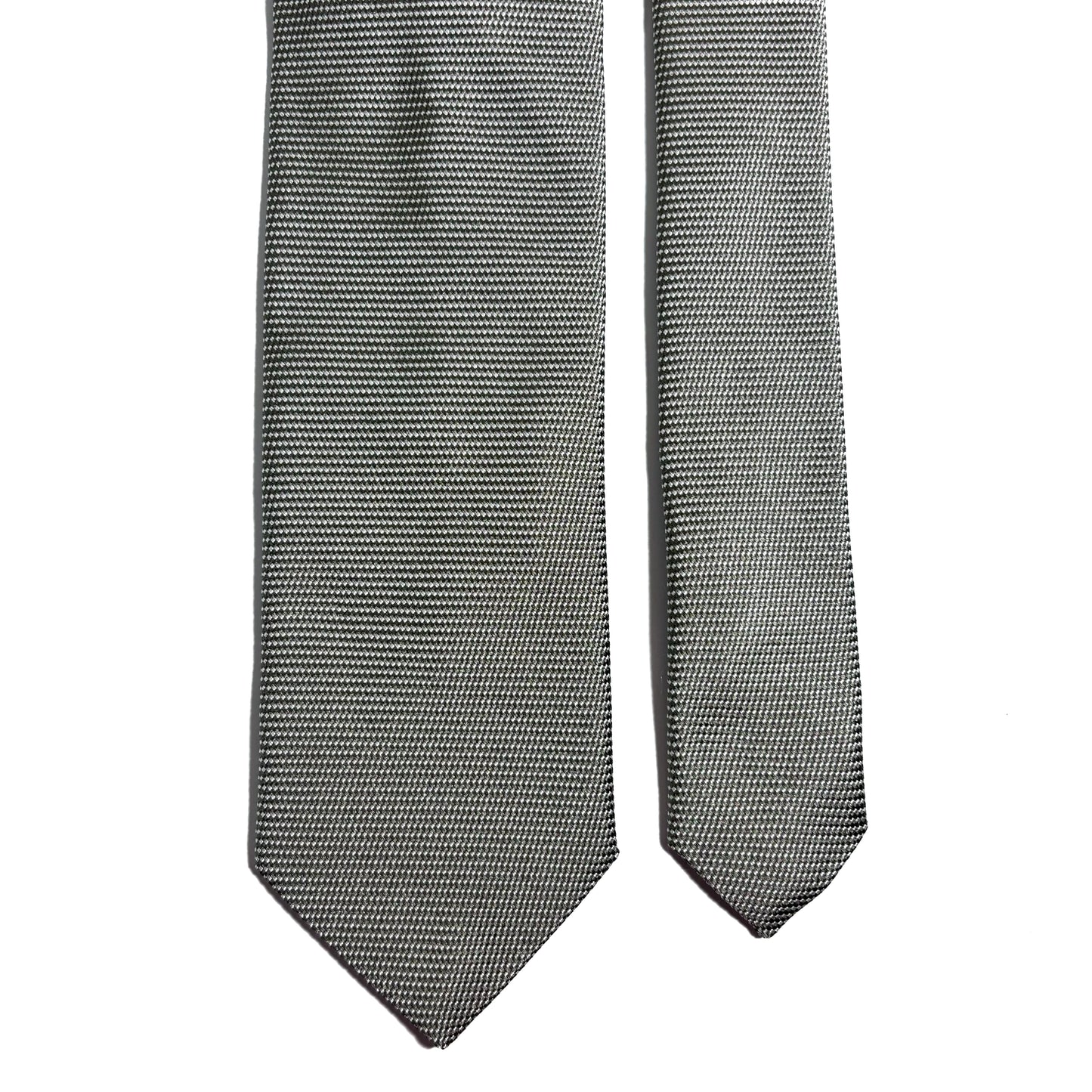 Gray Micro-Check Silk Jacquard Tie