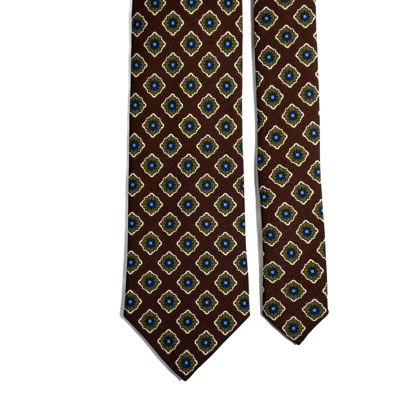 Cocoa Brown Geometric Wool Challis Tie